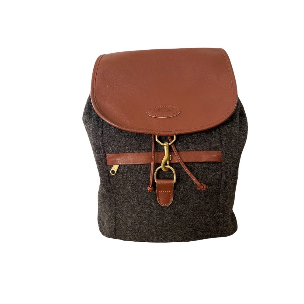 RARE Vintage LL Bean Leather and Wool Backpack